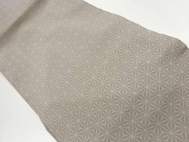 縮緬地麻の葉模様名古屋帯